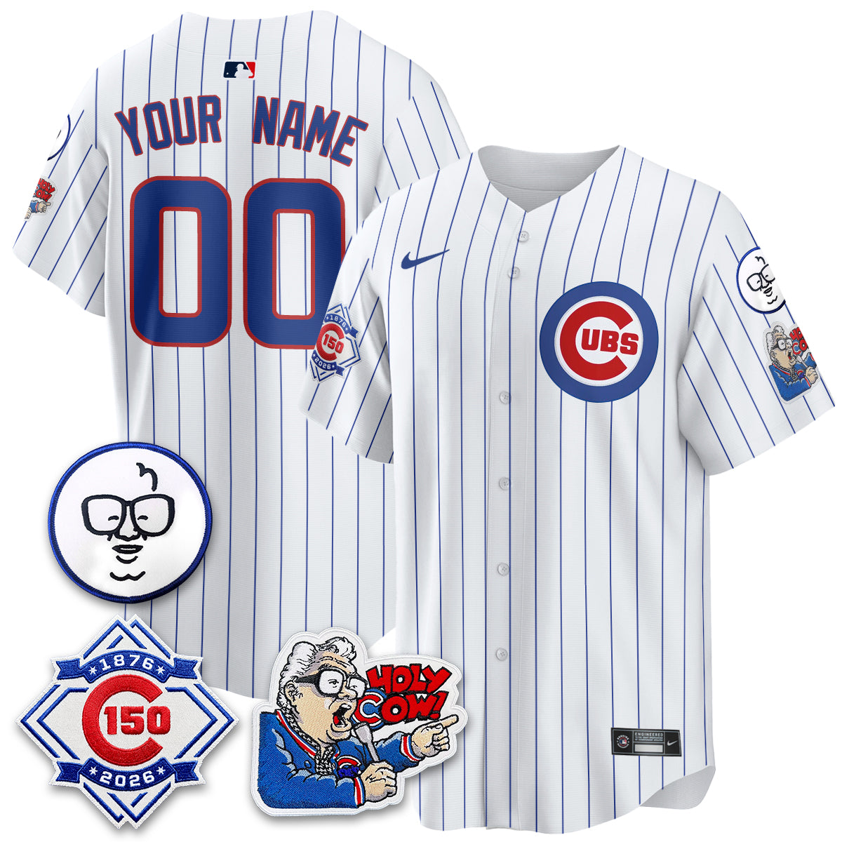 CHC 150th Anniversary Harry Caray Holy Cow Vapor Premier Limited Custom Jersey - All Stitched V2
