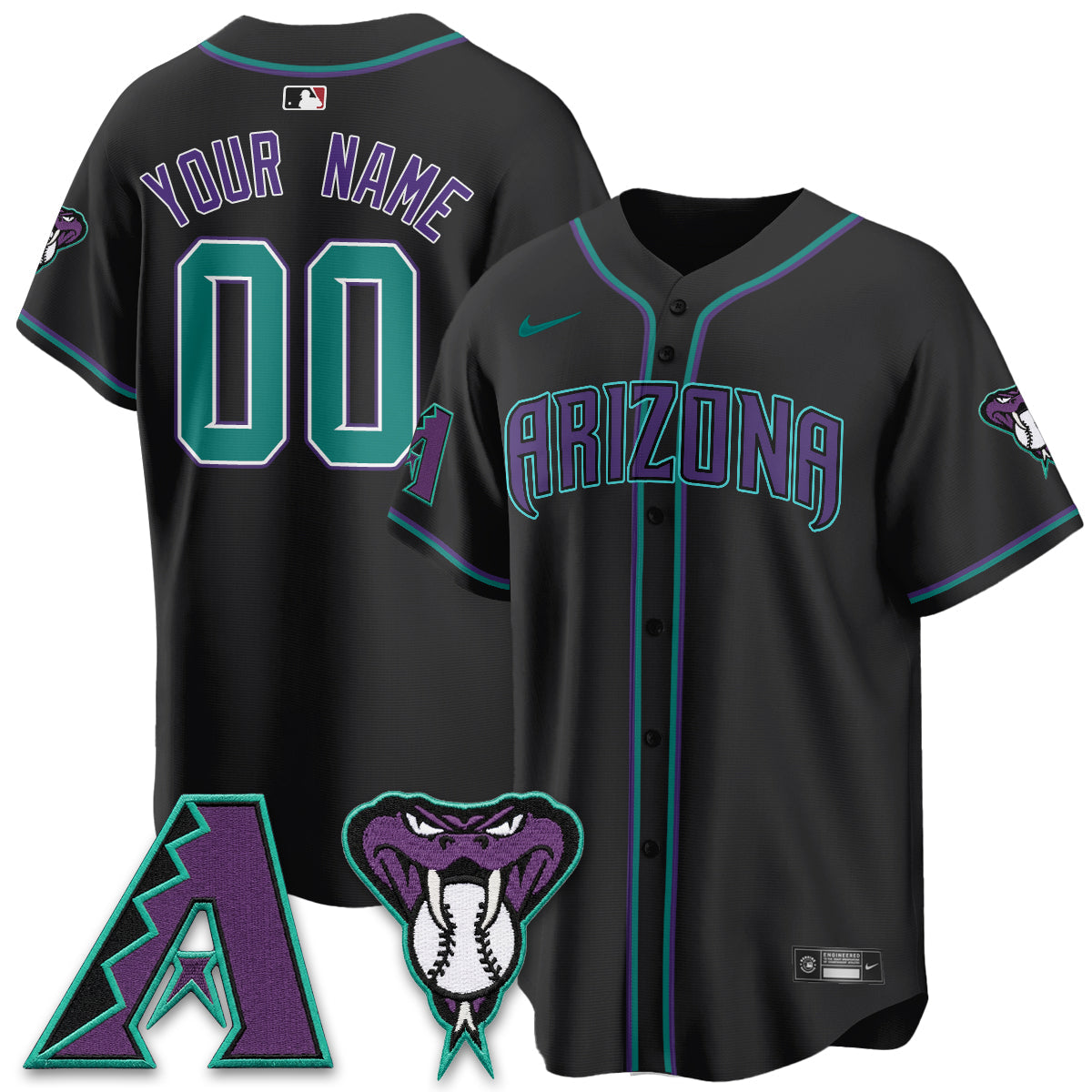 ARI Black Out Style Vapor Premier Limited Custom Jersey - All Stitched