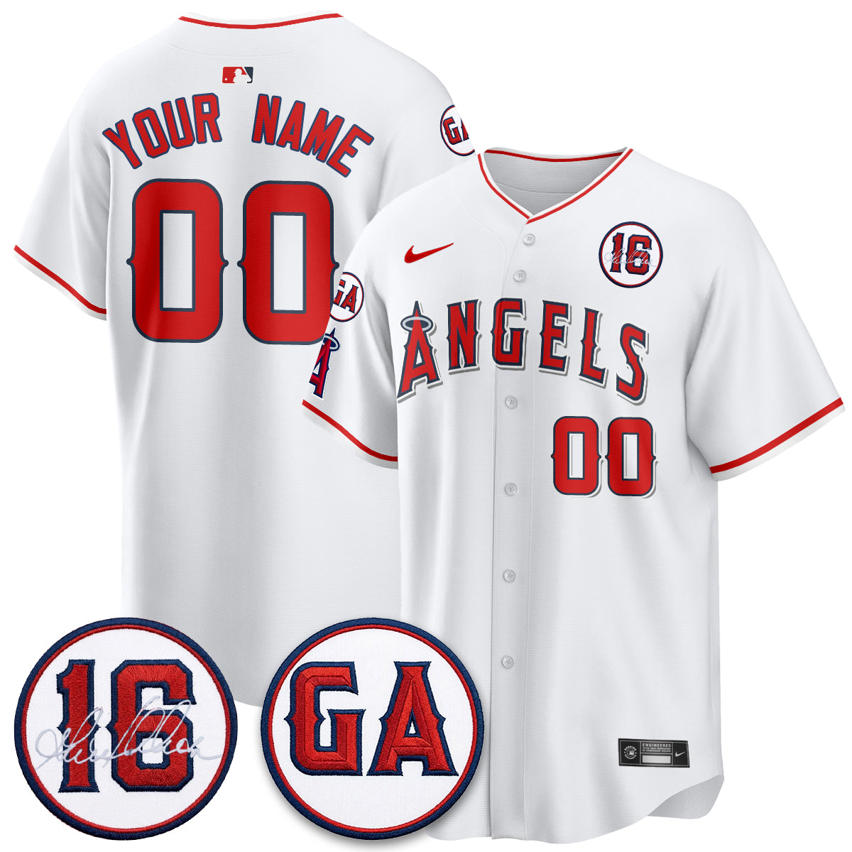 LAA Garret Anderson Tribute Patch Vapor Premier Limited Custom Jersey - All Stitched