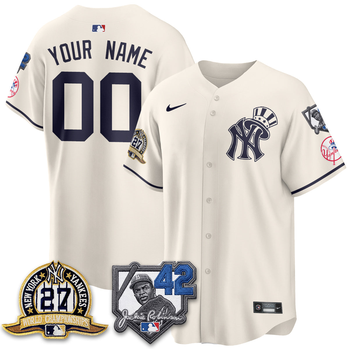 NYY 2026 Jackie Robinson Day Vapor Limited Gold Edition Custom Jersey - All Stitched - V2