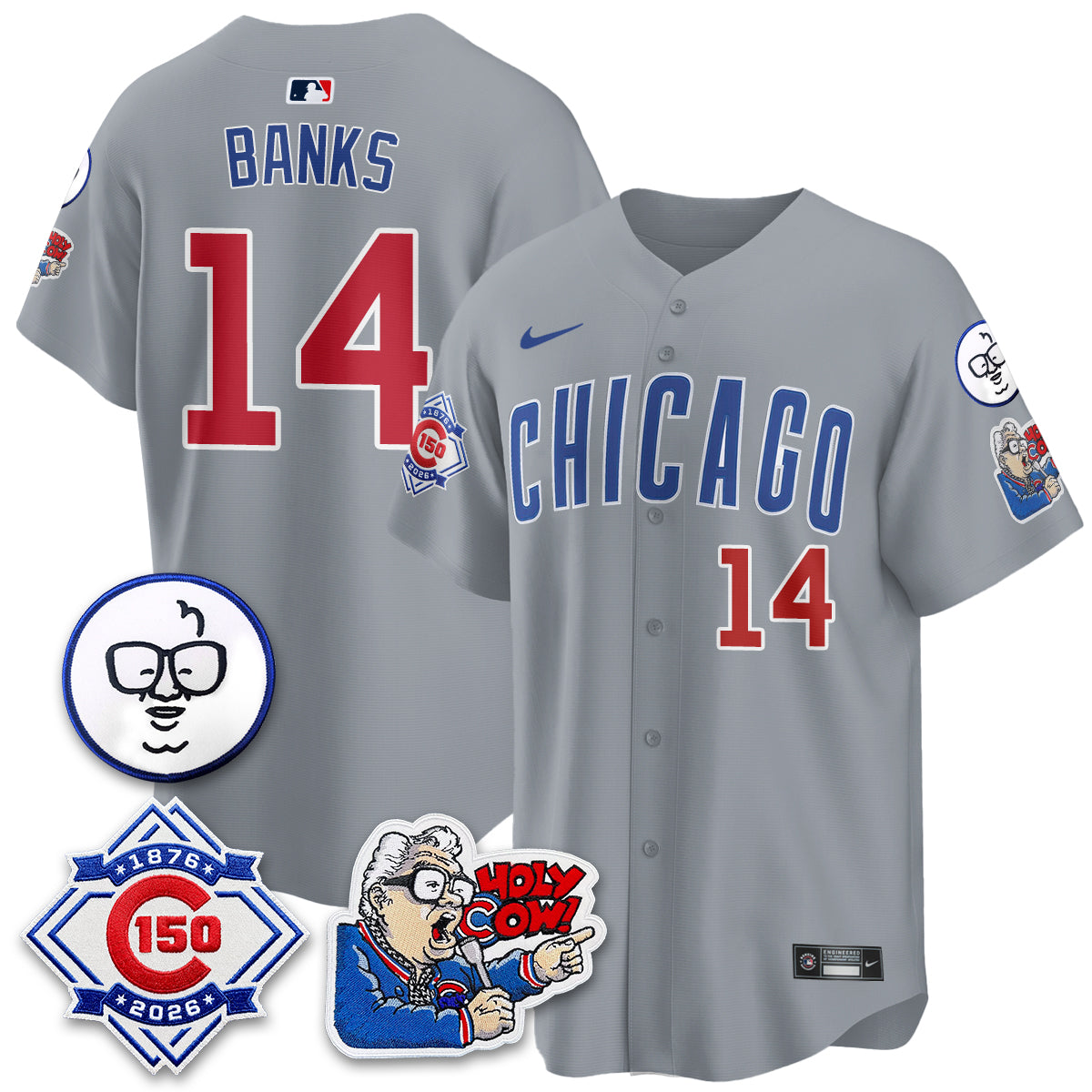CHC 150th Anniversary Harry Caray Holy Cow Vapor Premier Limited Jersey - Stitched V2