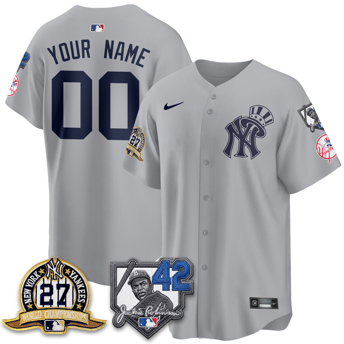 NYY 2026 Jackie Robinson Day Vapor Limited Gold Edition Custom Jersey - All Stitched - V2