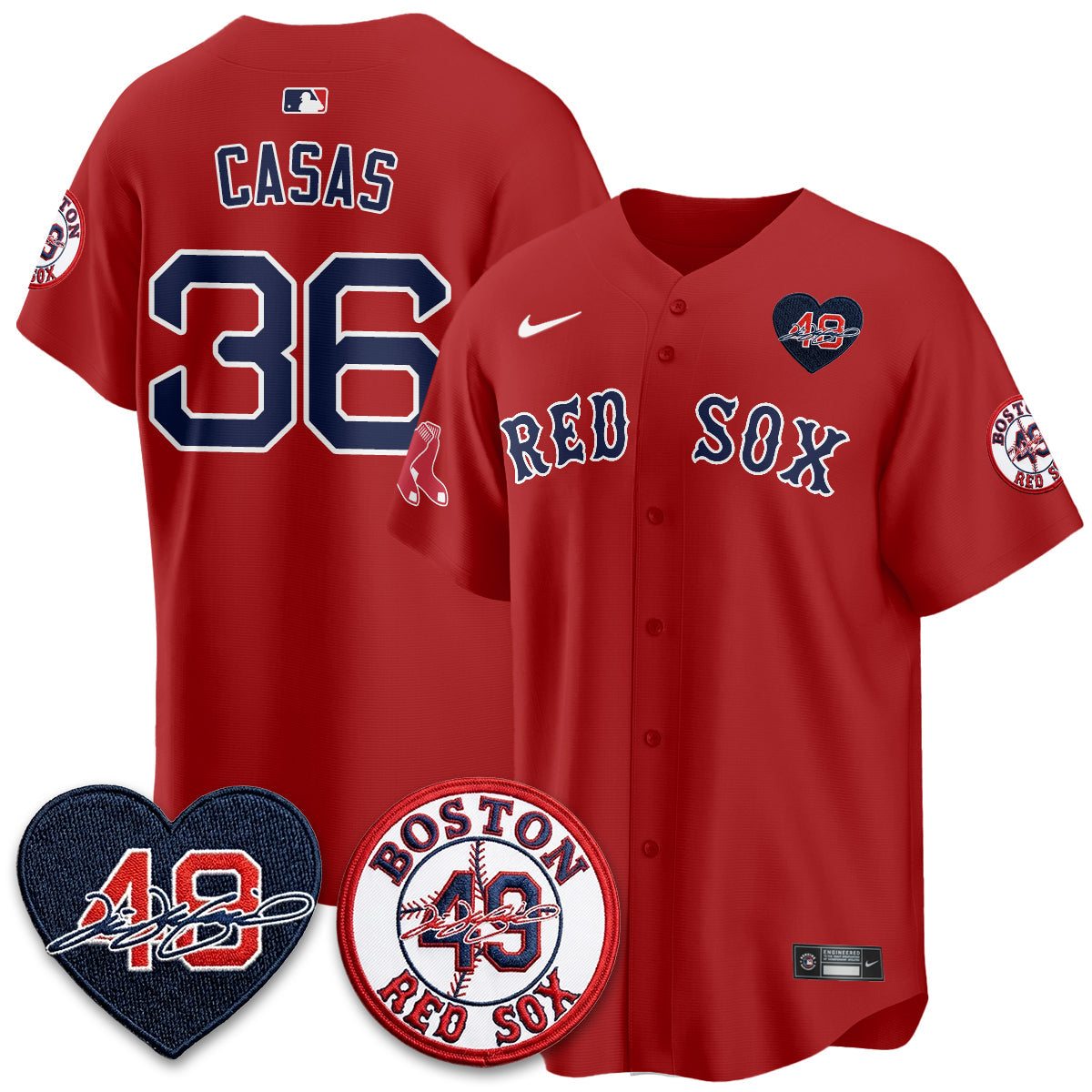 BOS Tim Wakefield Memorial Patch Vaper Premier Limited Jersey - All Stitched
