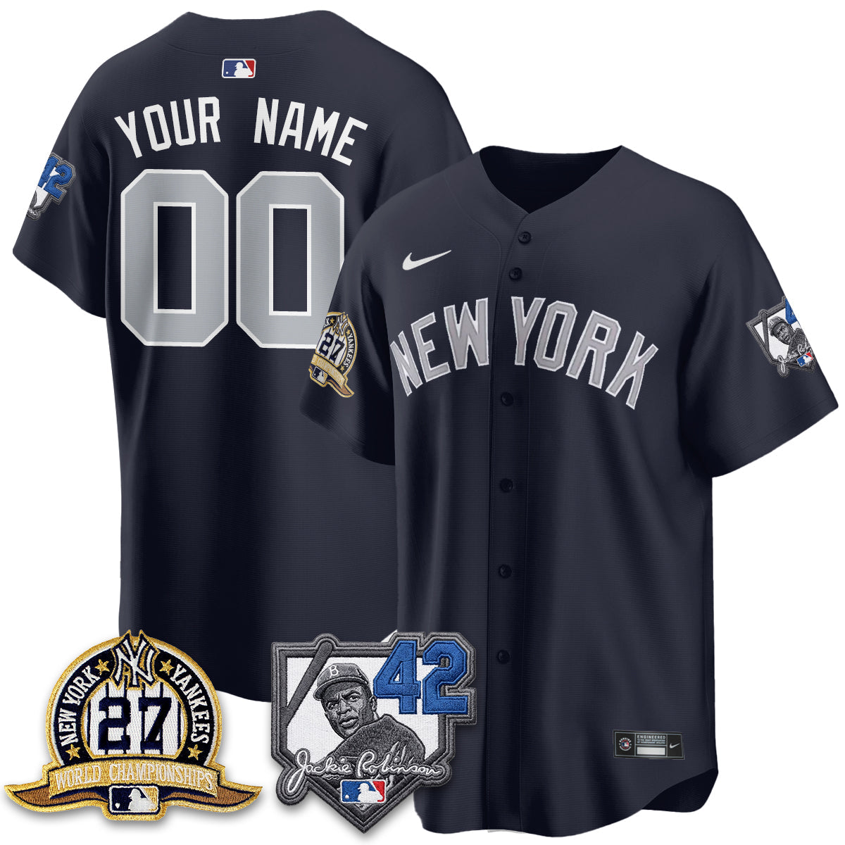 NYY 2026 Jackie Robinson Day Vapor Limited Custom Jersey - All Stitched
