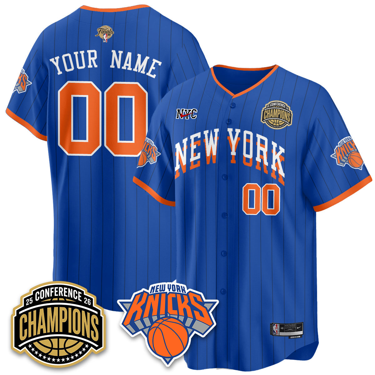 NYK 2026 NBA Finals Vapor City Edition Custom Jersey V2- Stitched