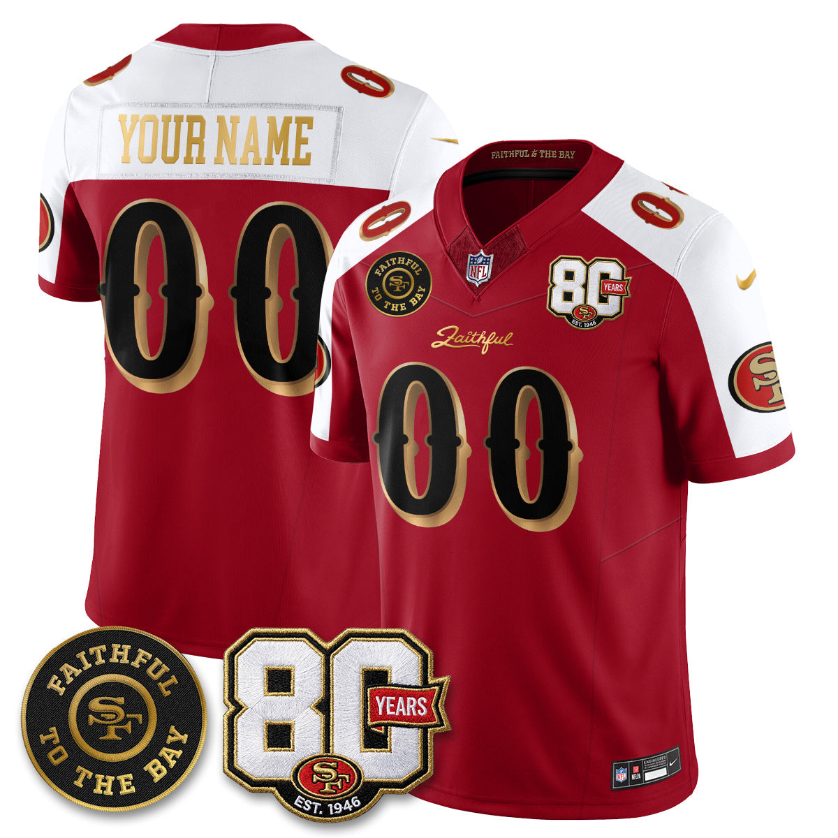 SF “Rivalries” Vapor Limited Custom Jersey - Faithful To The Bay Patch - All Stitched