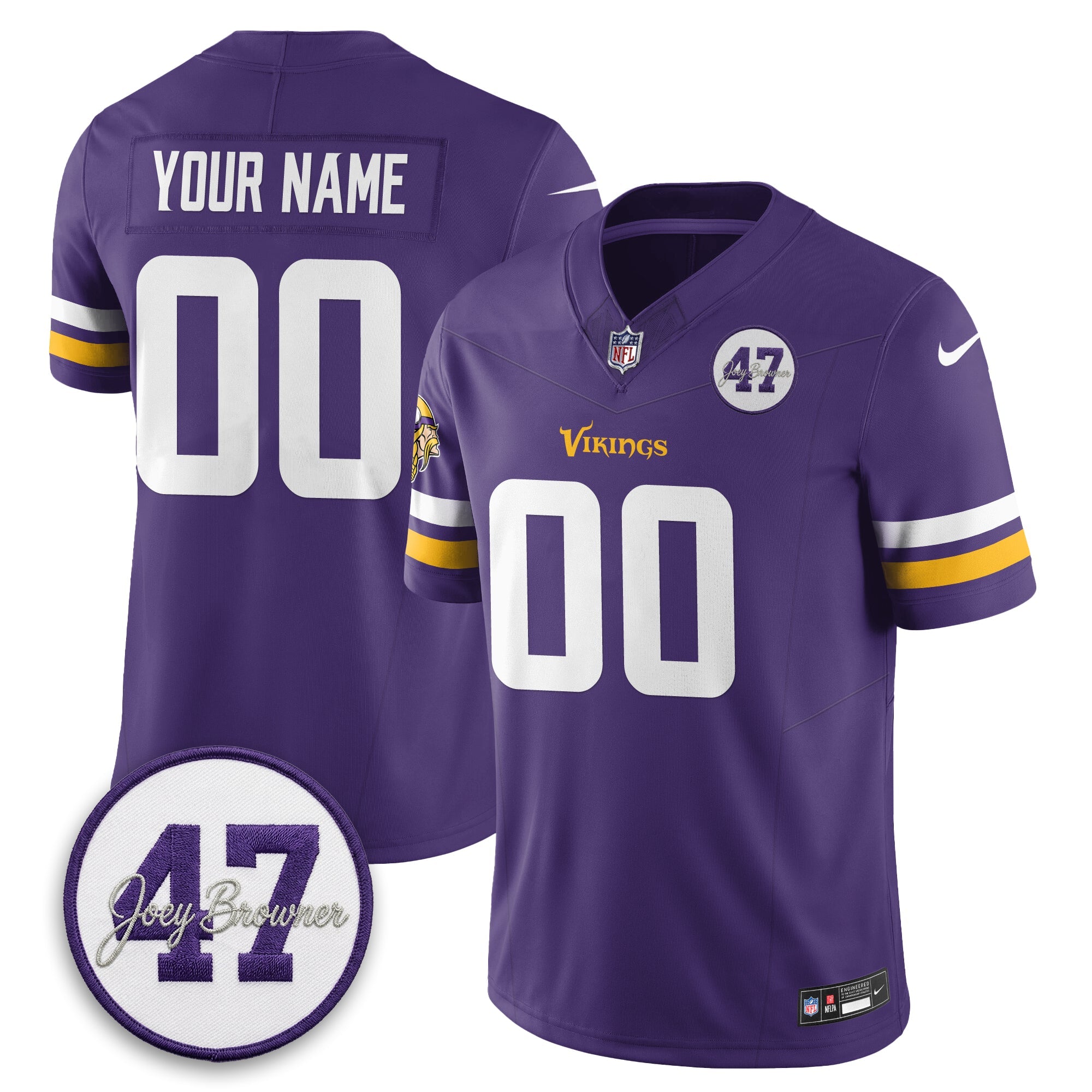 MIN Joey Browner Thank You For Memories - 1960 – 2026 Football Vapor Limited Custom Jersey - All Stitched