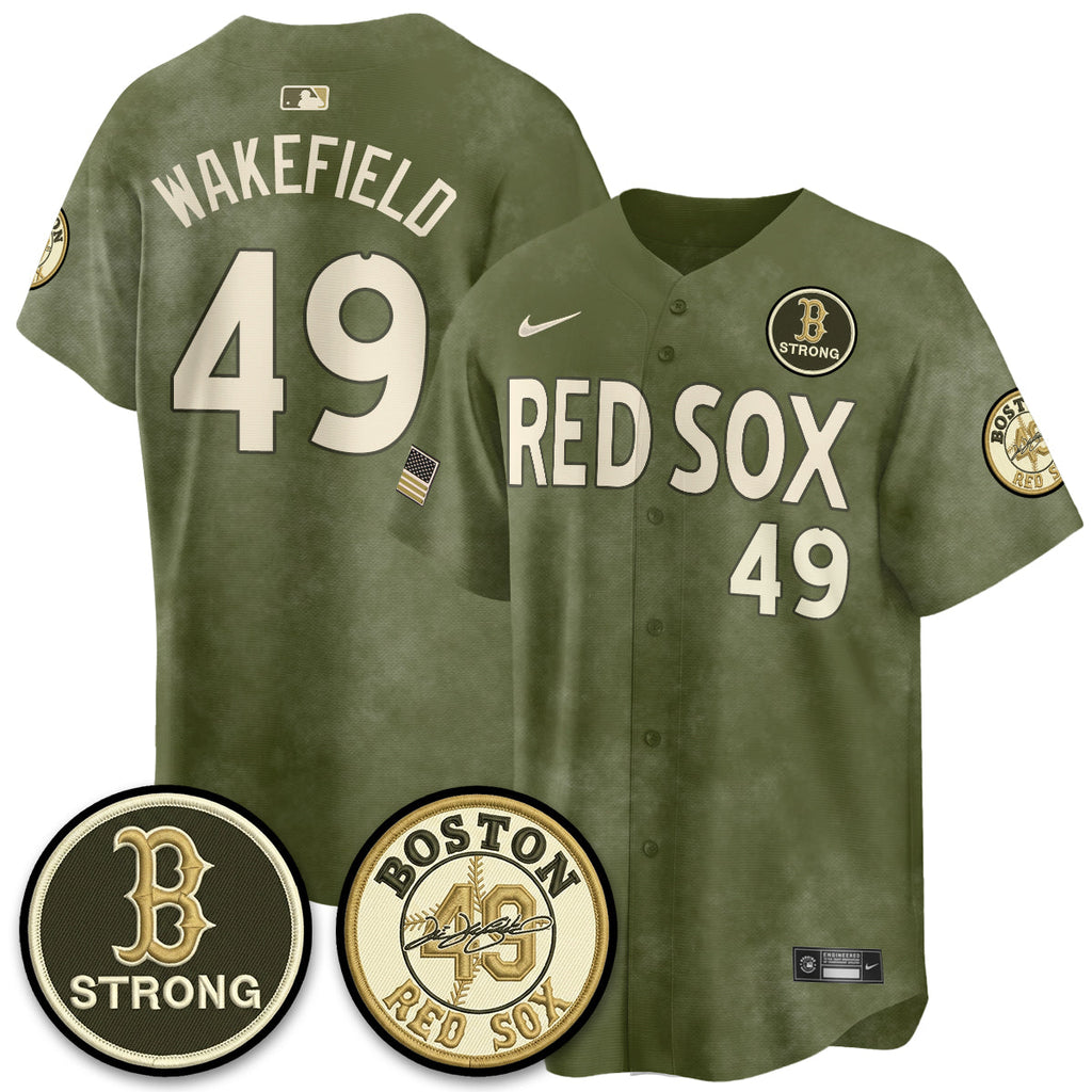 BOS New Era Olive 2026 Armed Forces Day Jersey - Stitched