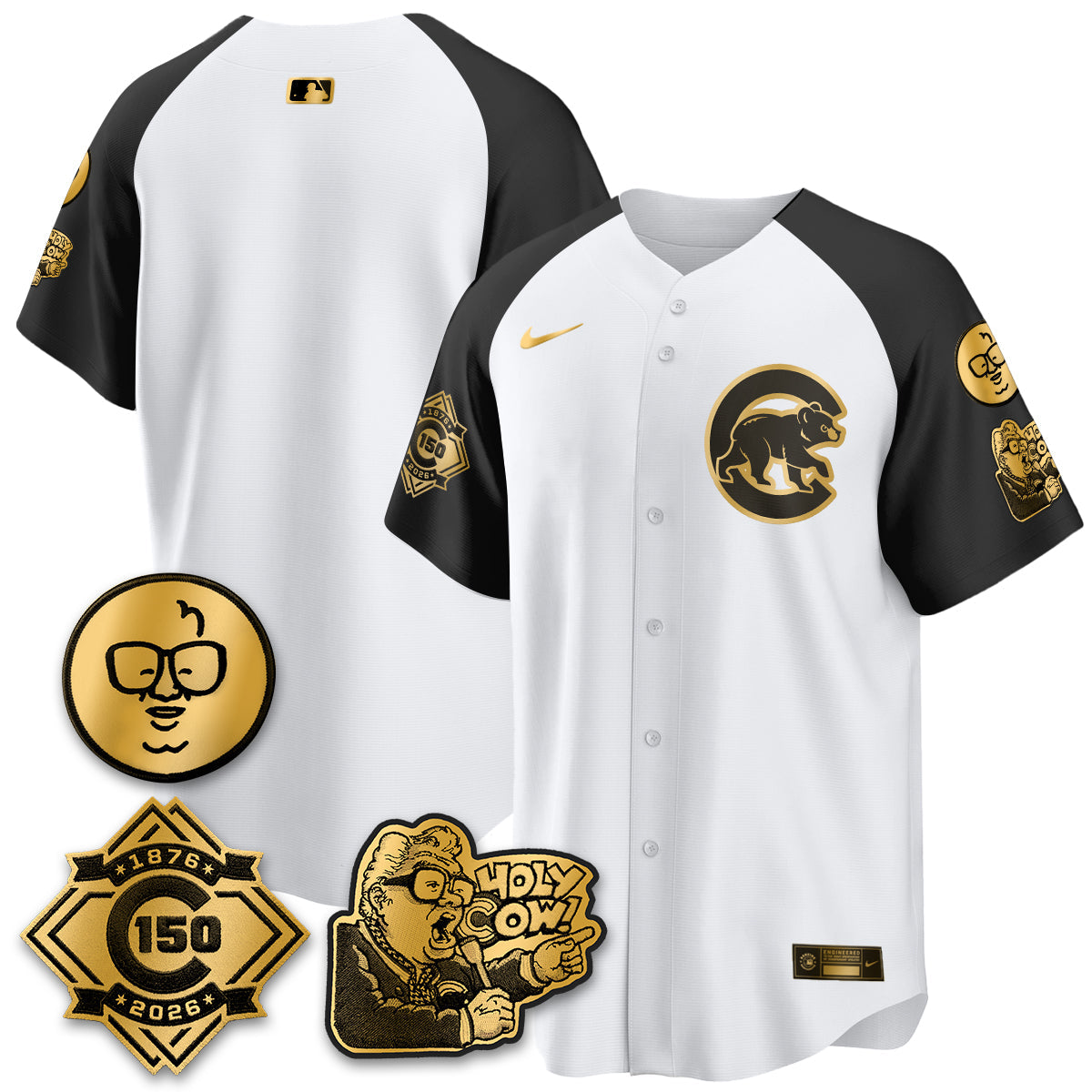 CHC 150th Anniversary Harry Caray Holy Cow Vapor Premier Limited Jersey - Stitched V3