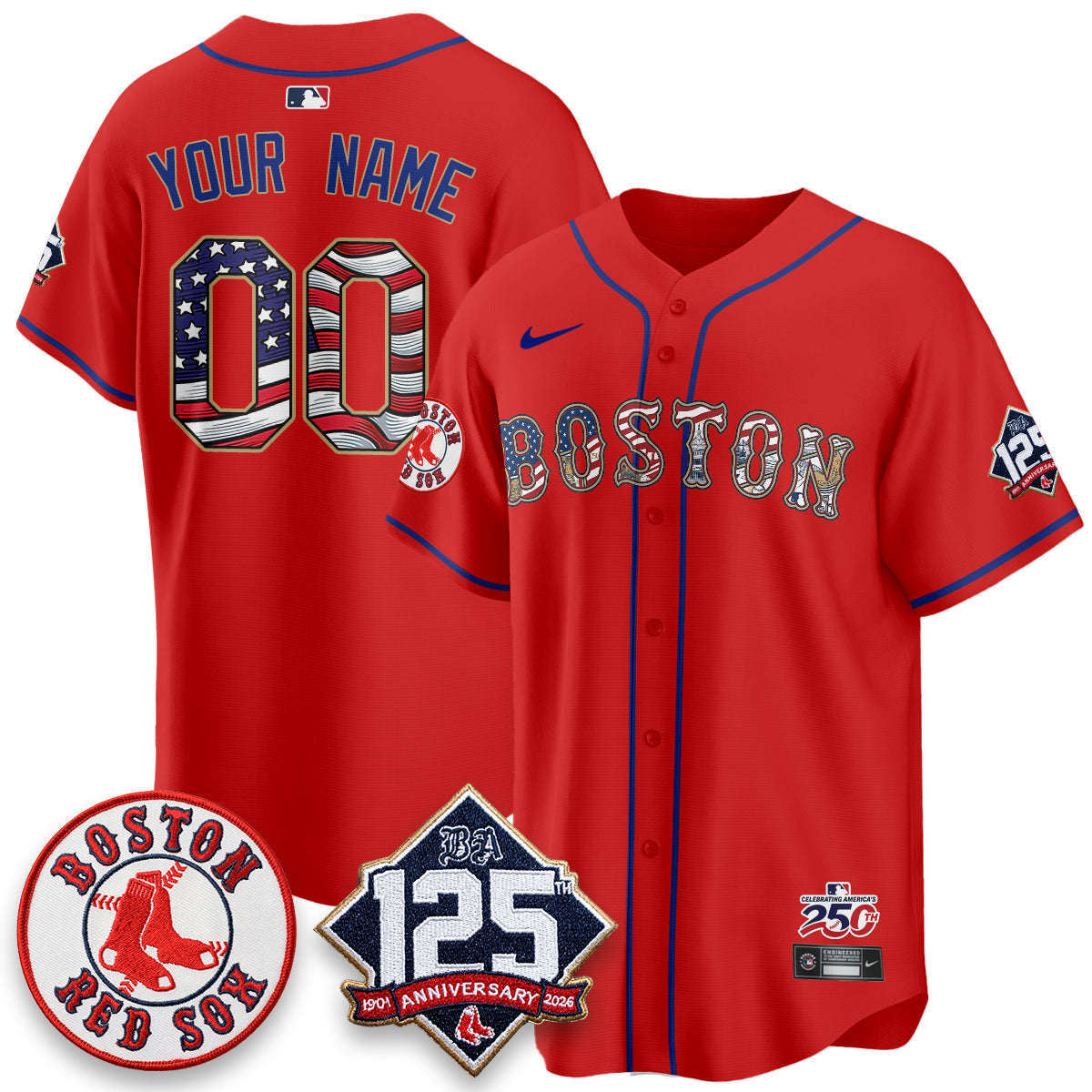 BOS 2026 Independence Day USA Vapor Limited Custom Jersey - Stitched
