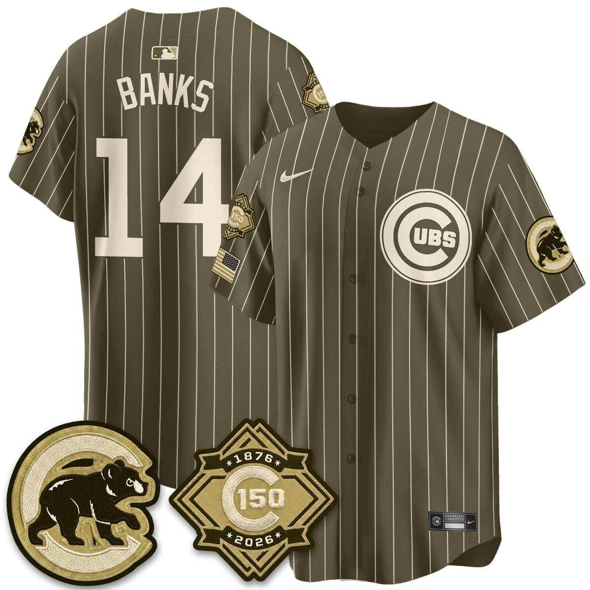 CHC New Era Olive 2026 Armed Forces Day Jersey -Stitched