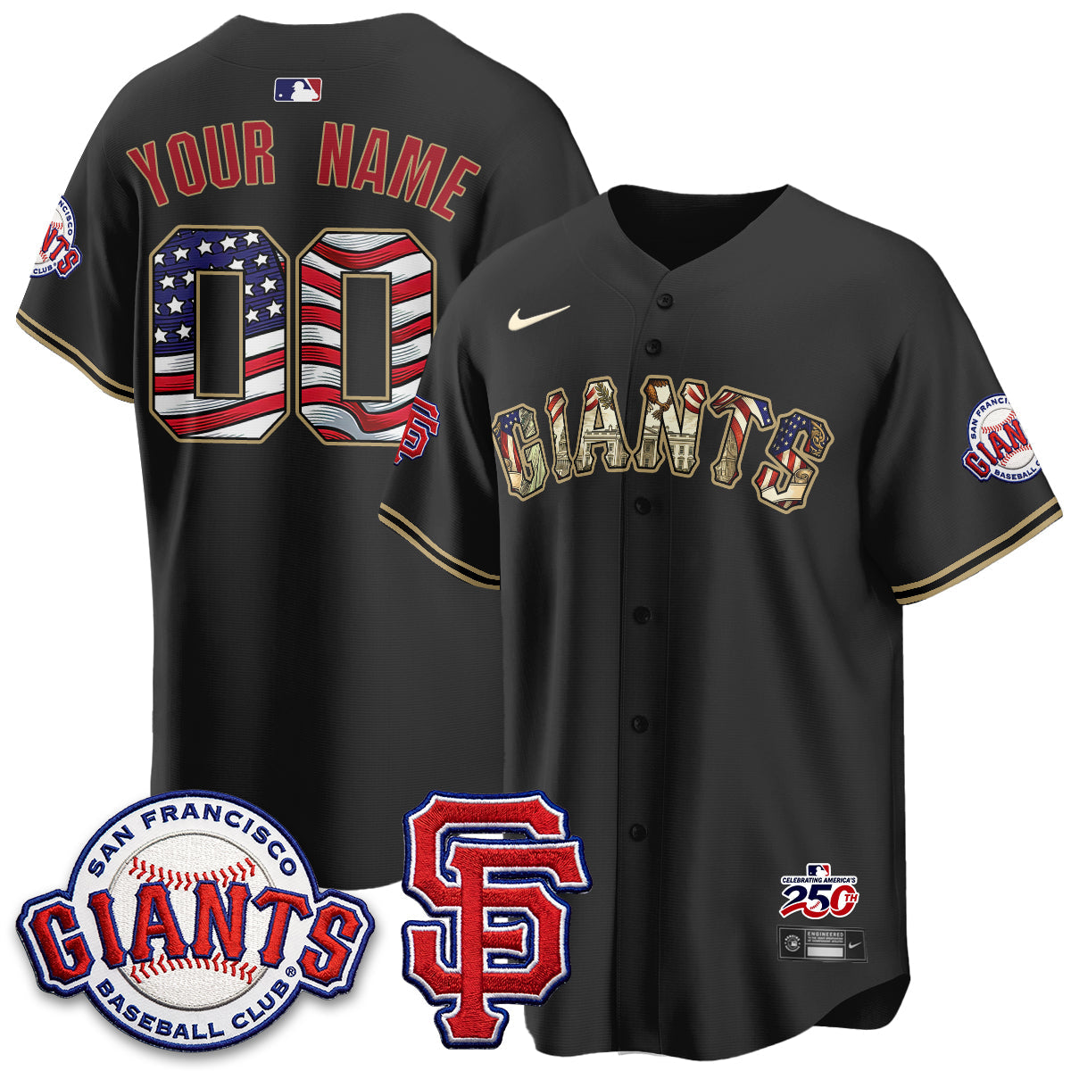 San Francisco Giants2026 Independence Day USA Custom Jersey - All Stitched