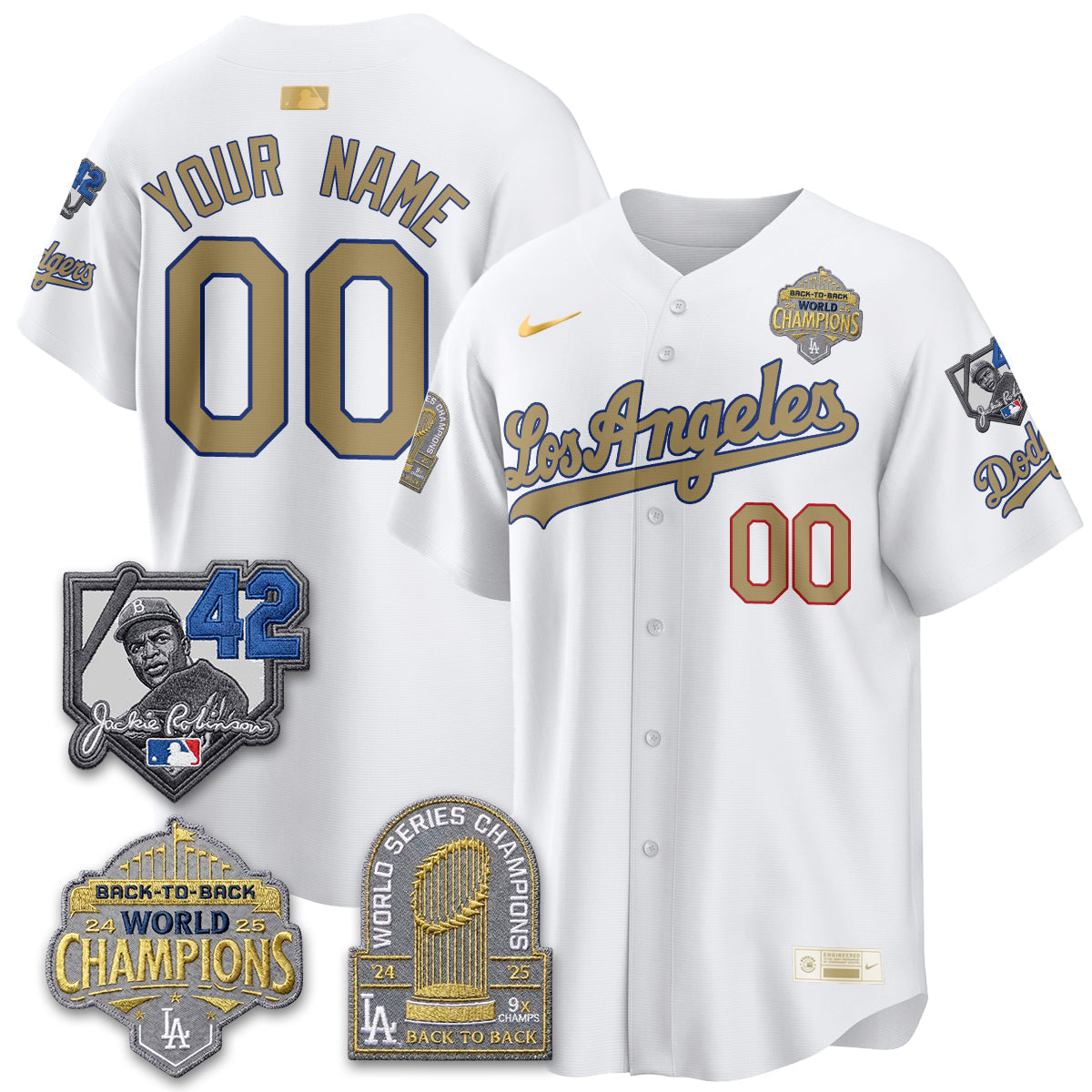 LAD 2026 New Era Gold Collection Vapor Custom Limited Jersey - B2B Champs - All Stitched