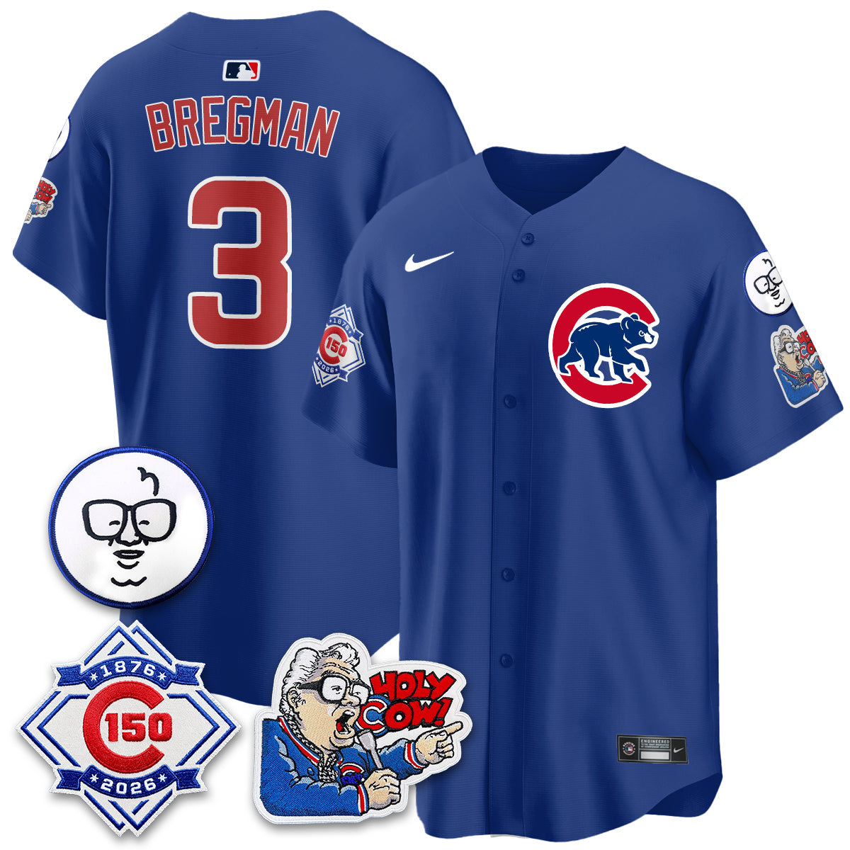 CHC 150th Anniversary Harry Caray Holy Cow Vapor Premier Limited Jersey - All Stitched V2