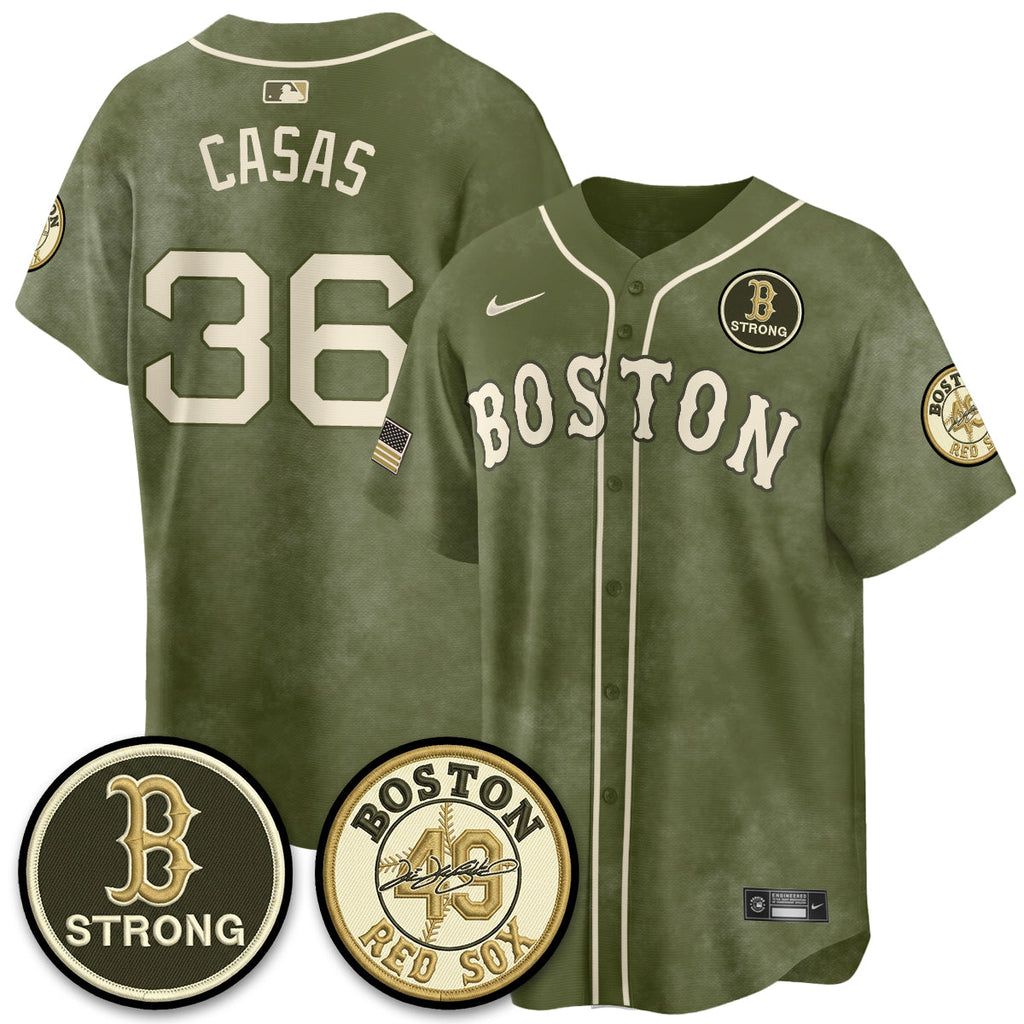 BOS New Era Olive 2026 Armed Forces Day Jersey - Stitched