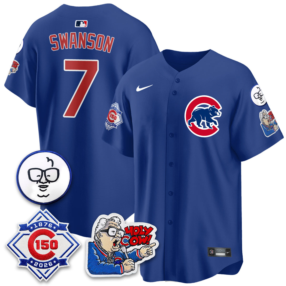 CHC 150th Anniversary Harry Caray Holy Cow Vapor Premier Limited Jersey - All Stitched V2