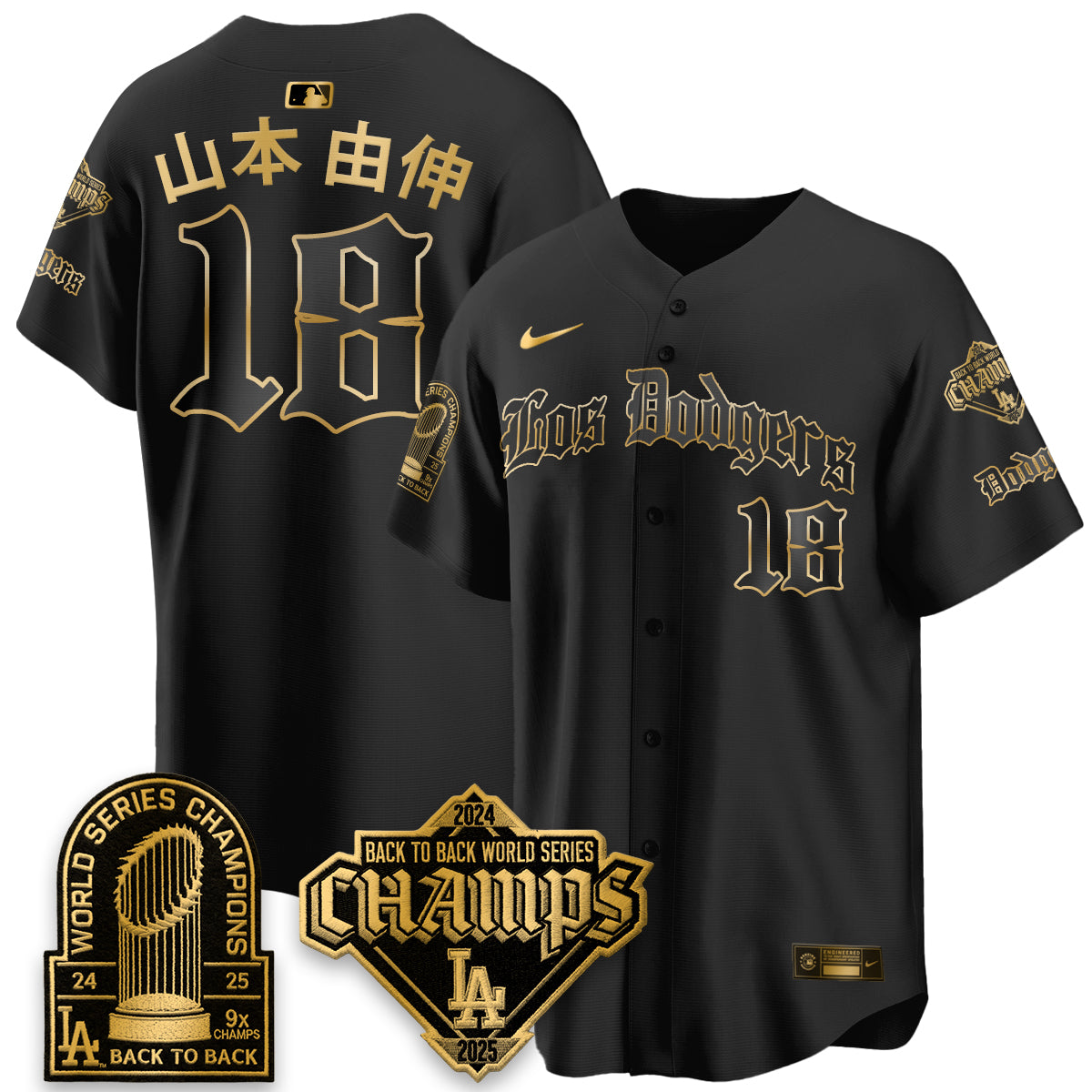 LAD World Series Champions B2B Patch Vapor Premier Limited Gothic Edition Jersey - Stitched