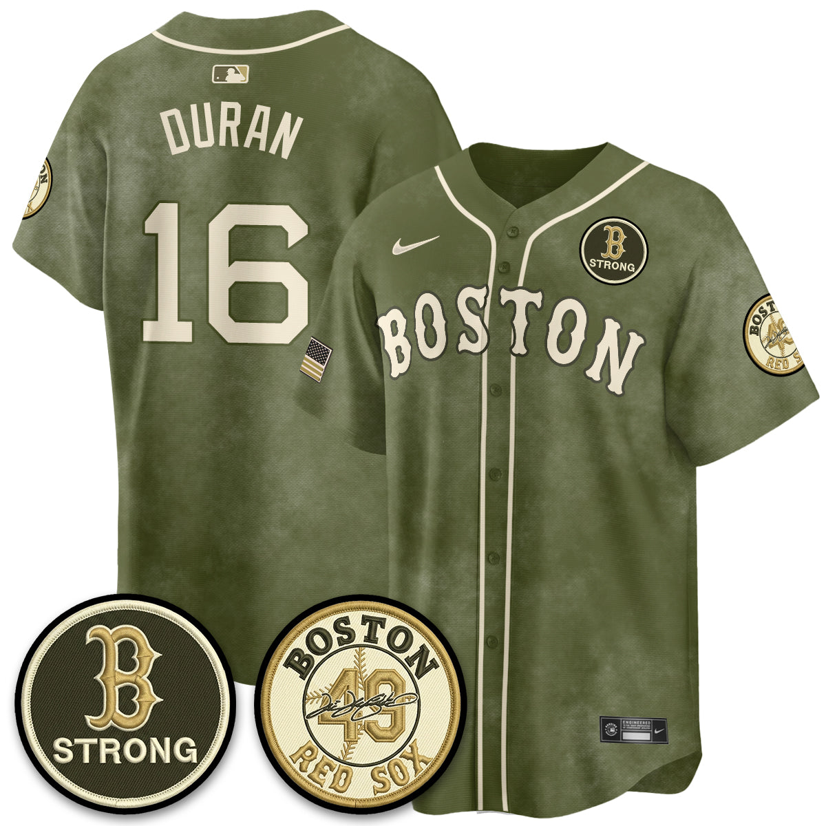 BOS New Era Olive 2026 Armed Forces Day Jersey - Stitched