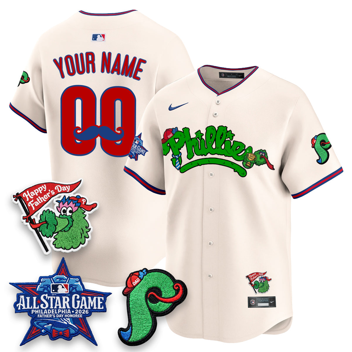 PHI Happy Father's Day Vapor Custom Jersey - Stitched