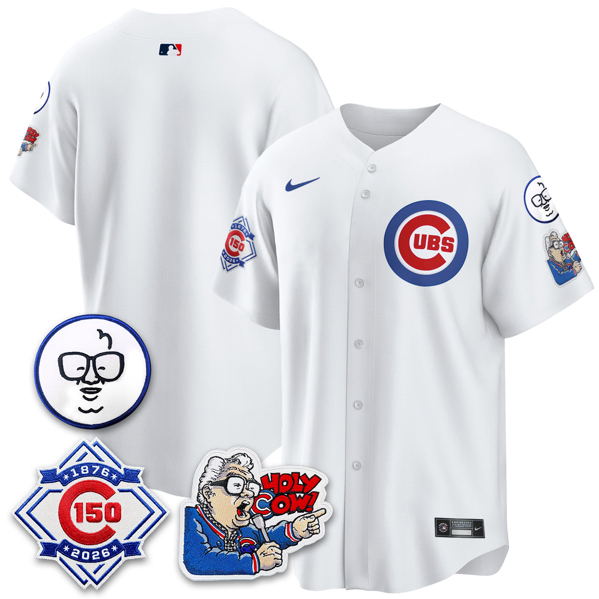 CHC 150th Anniversary Harry Caray Holy Cow Vapor Premier Limited Jersey - All Stitched V2