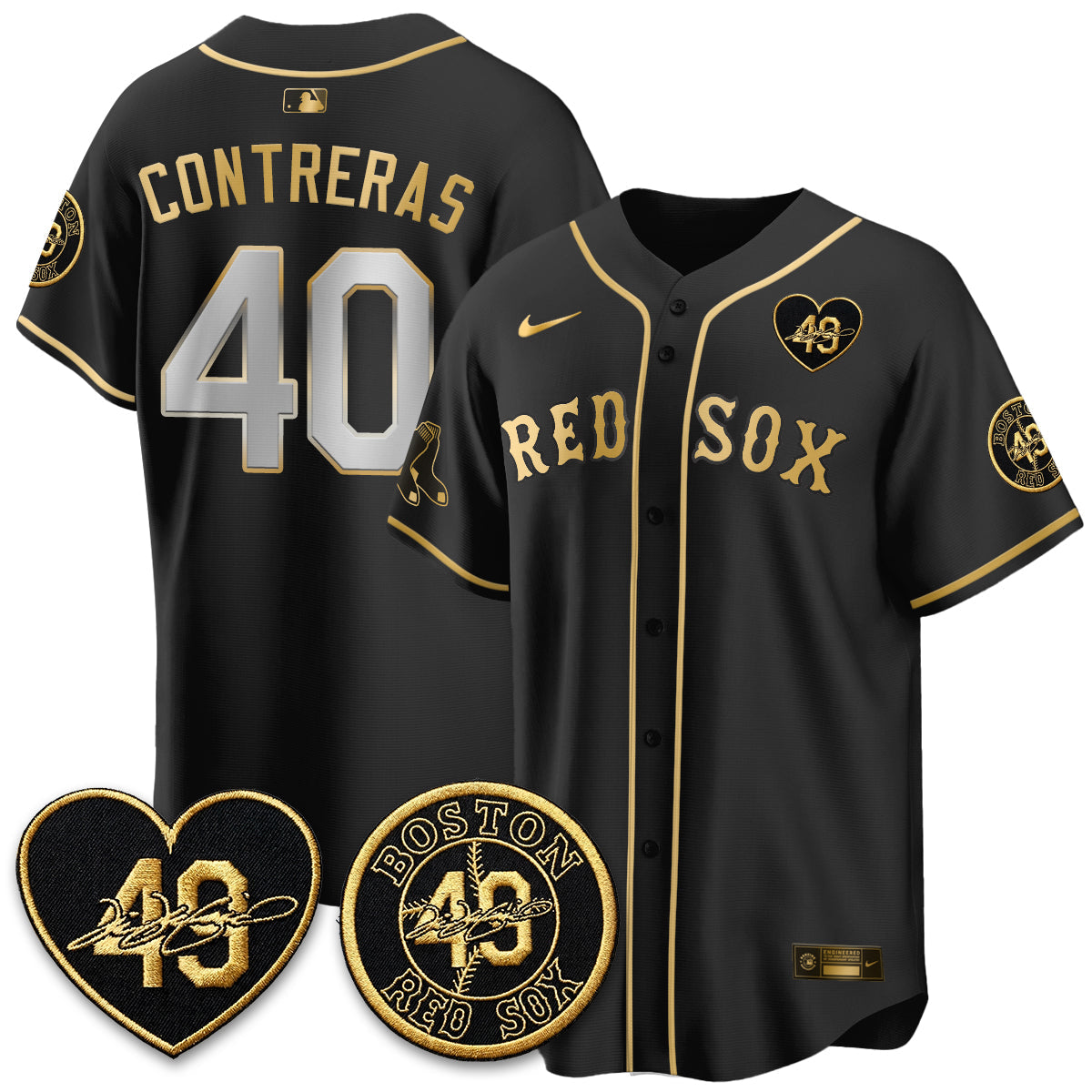 BOS Tim Wakefield Memorial Patch Vaper Premier Limited Jersey - All Stitched