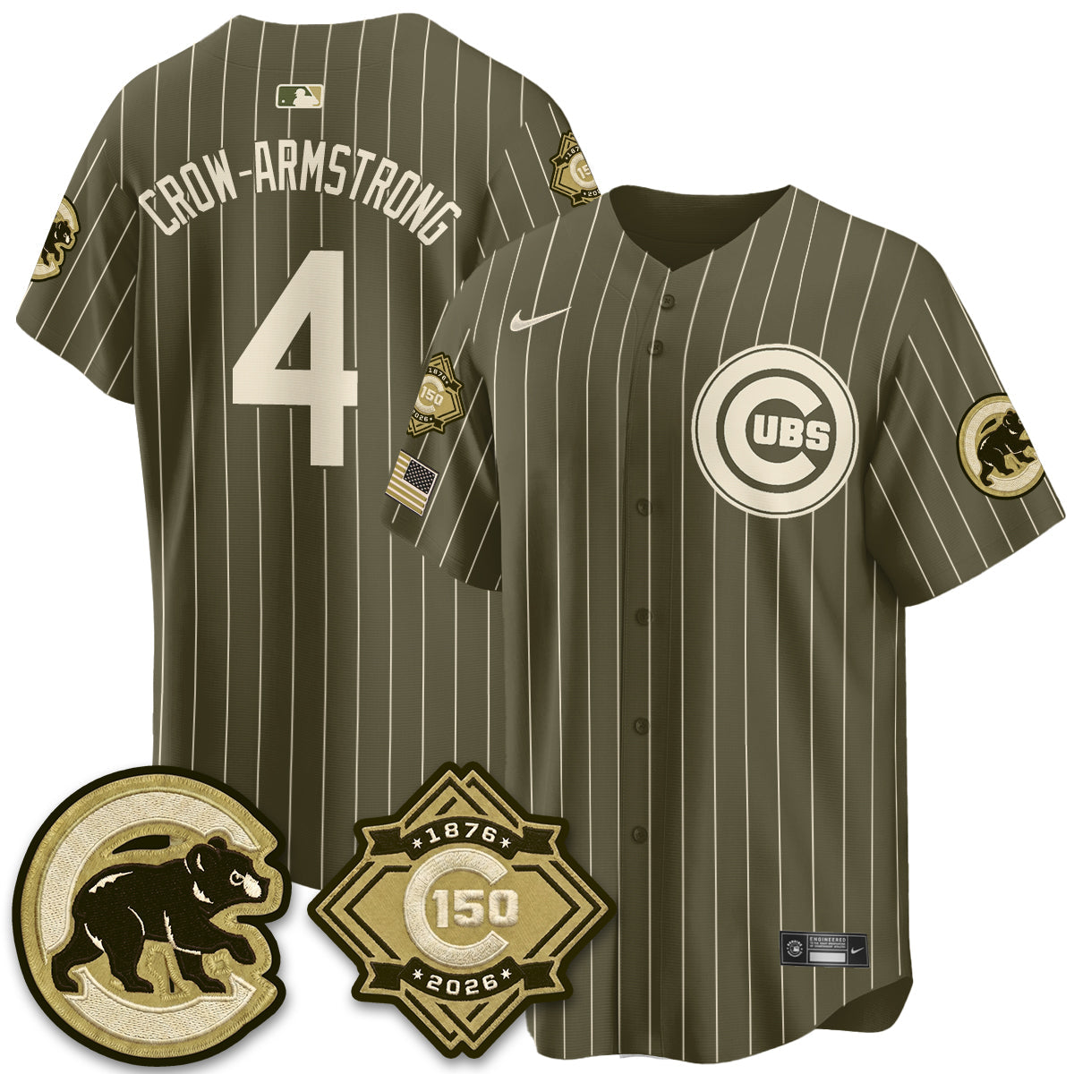 CHC New Era Olive 2026 Armed Forces Day Jersey -Stitched