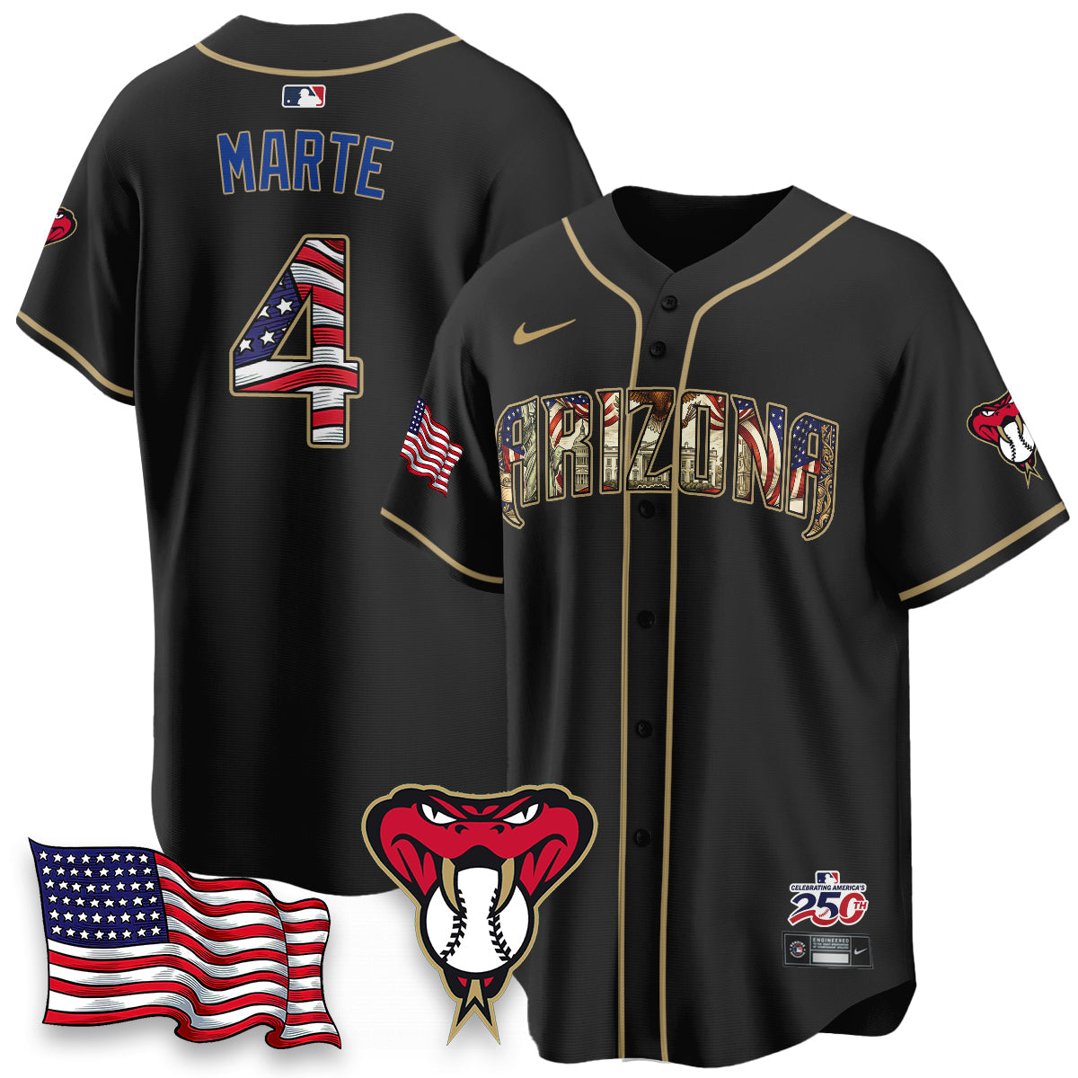 ARI 2026 Independence Day USA Vapor Limited Jersey - Stitched