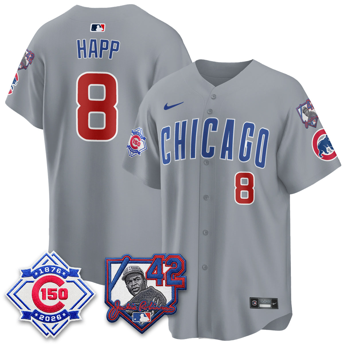 CHC 150th Anniversary & Jackie Robinson Day Patch Vapor Premier Limited Jersey - Stitched