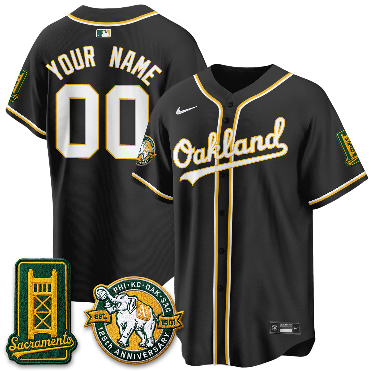 OAK 2026 Black Out Style - Celebrating 125 Years -  Limited Vapor Custom Jersey - All Stitched