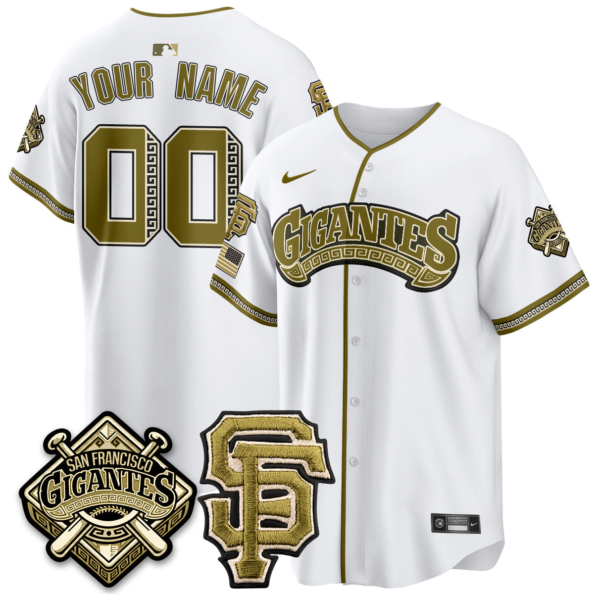 SF New Era Olive 2026 Armed Forces Day Custom Jersey - Stitched