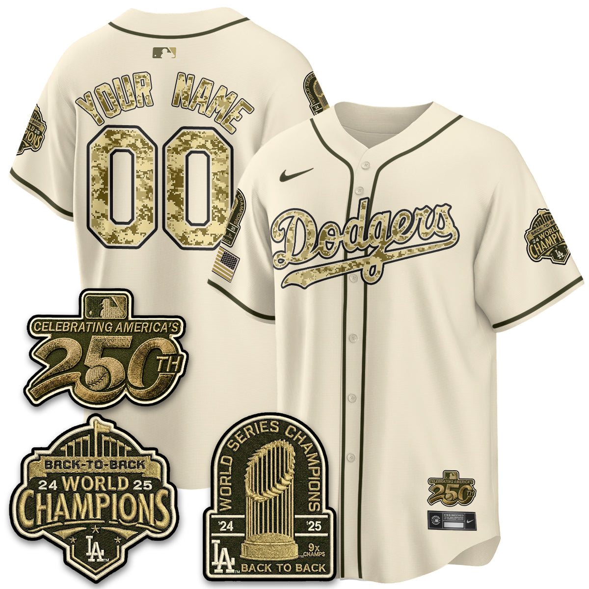 LAD Military Appreciation Game Day Custom Jersey V2 - Stitched