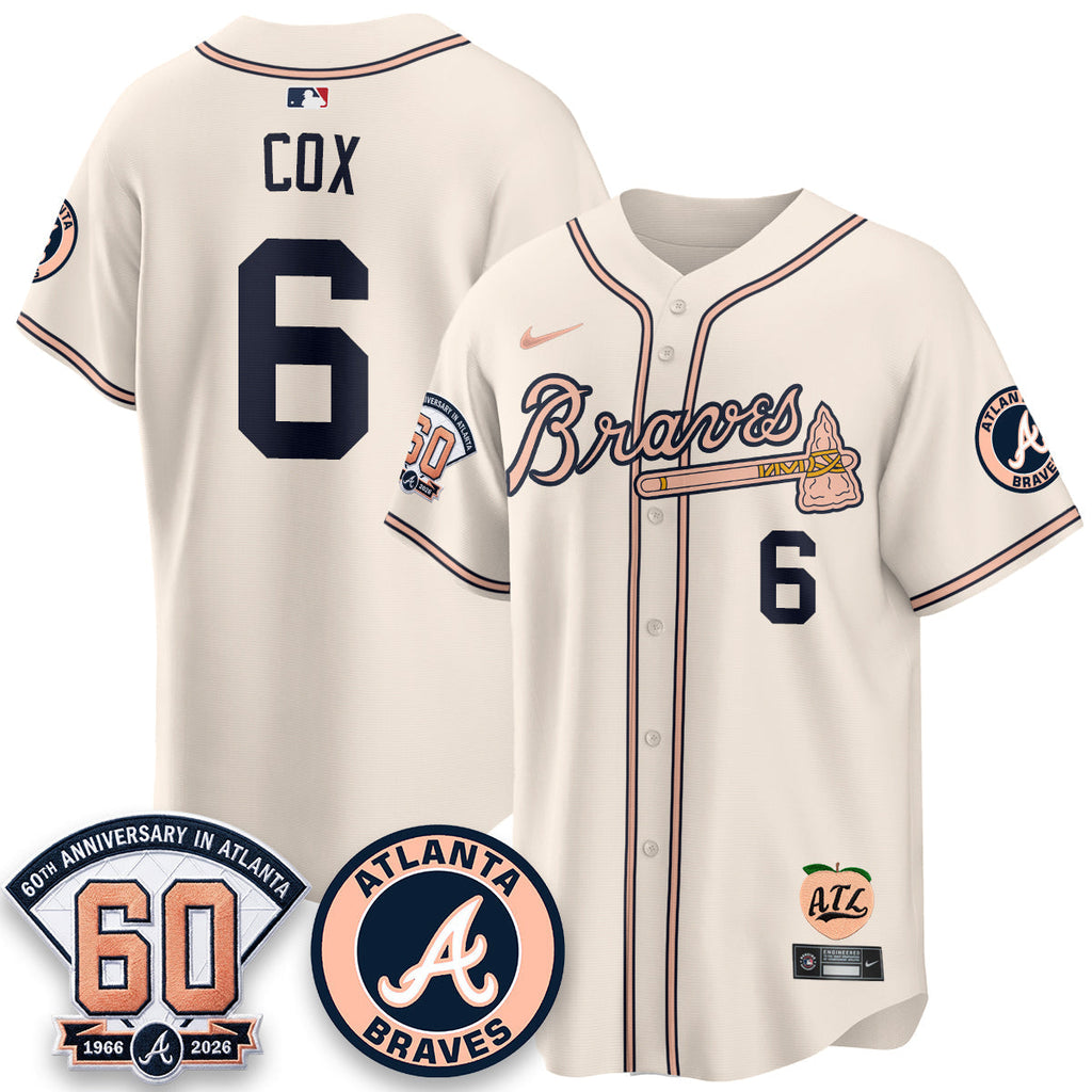 ATL 60th Anniversary Peach Edition Vapor Premier Limited Jersey - Stitched