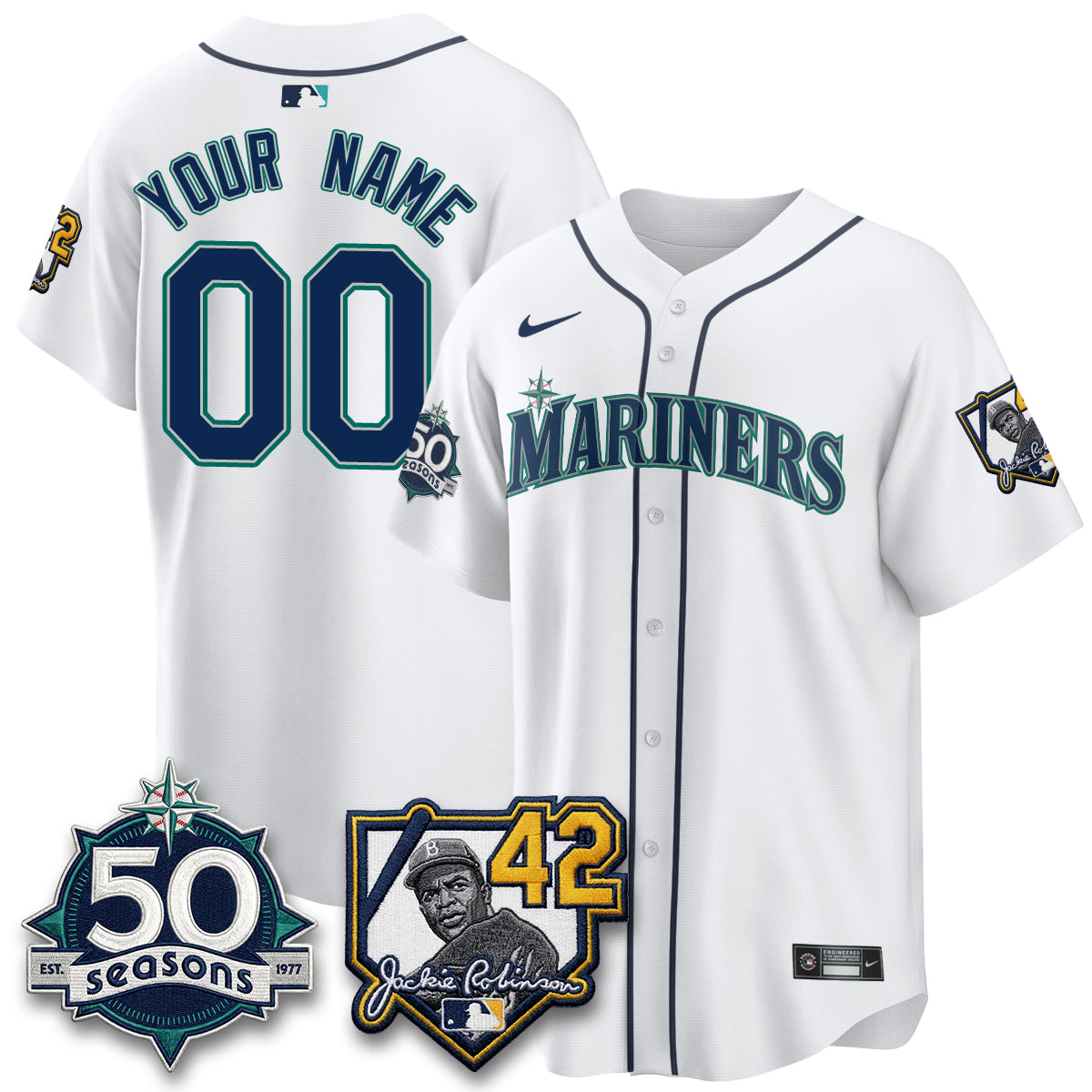 SEA 2026 Jackie Robinson New Era Vapor Custom Limited Jersey - All Stitched