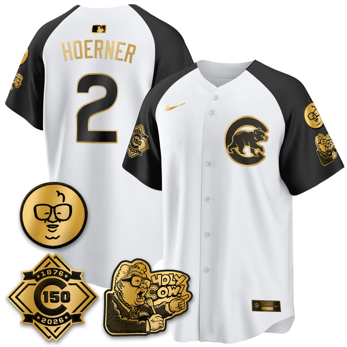 CHC 150th Anniversary Harry Caray Holy Cow Vapor Premier Limited Jersey - Stitched V3