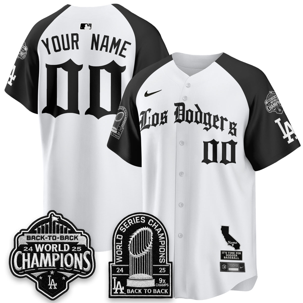 LAD World Series Champions Vapor Premier Limited Gothic Edition Custom Jersey - All Stitched