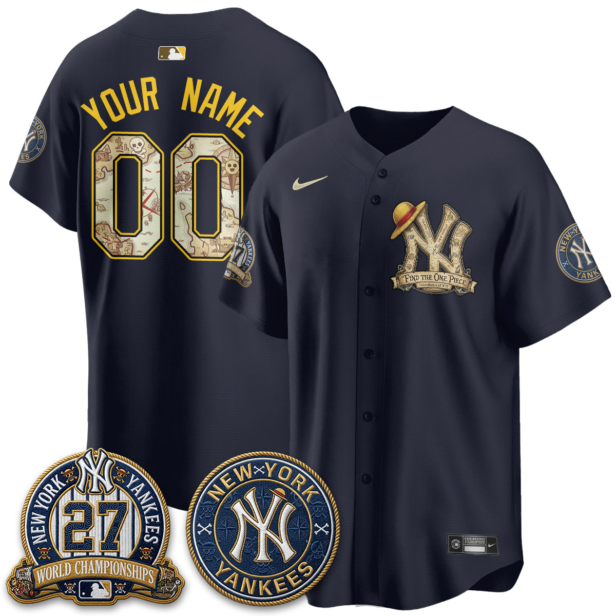 NYY x OP Japanese Cartoon Limited Custom Jersey -  Stitched