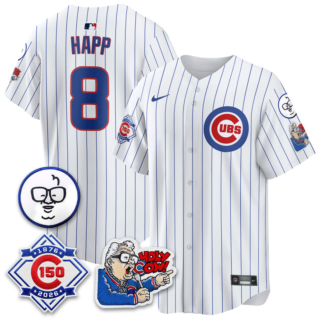 CHC 150th Anniversary Harry Caray Holy Cow Limited Blue Jersey - Stitched V2