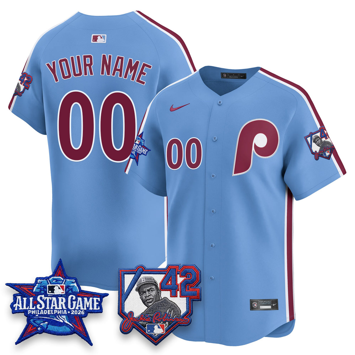 PHI 2026 Jackie Robinson New Era - All Star Game Vapor Limited Custom Jersey - All Stitched