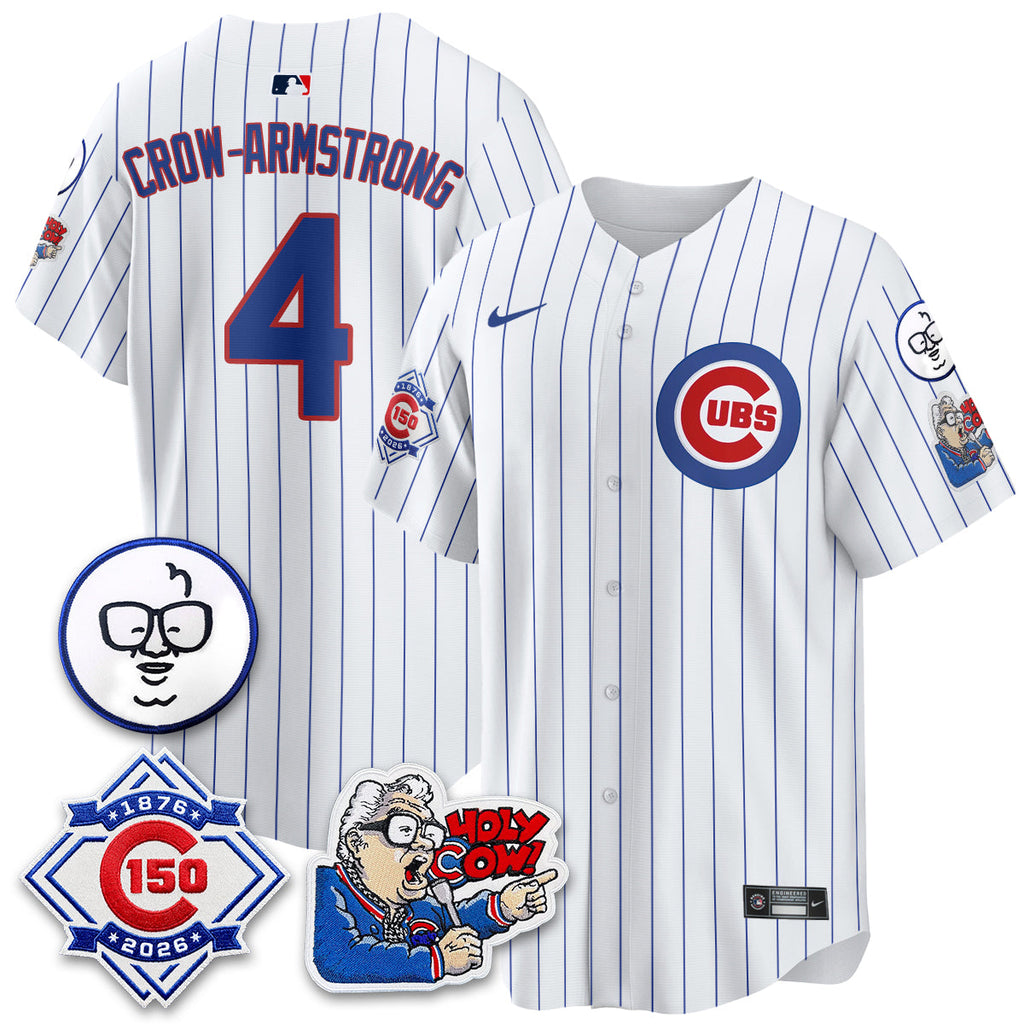 CHC 150th Anniversary Harry Caray Holy Cow Limited Blue Jersey - Stitched V2