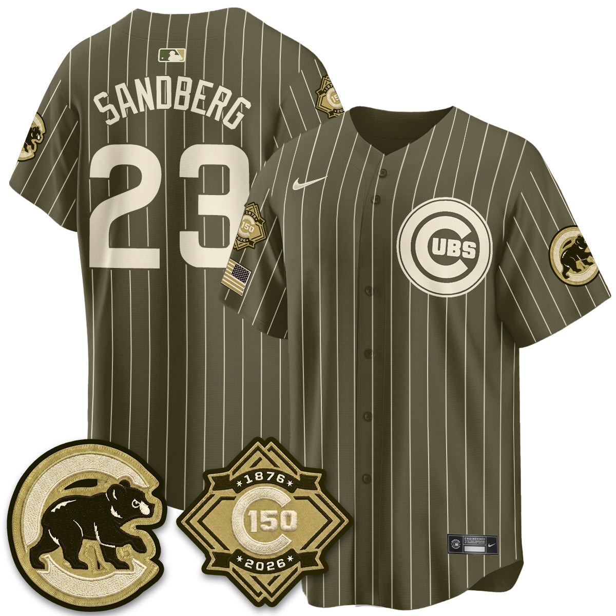 CHC New Era Olive 2026 Armed Forces Day Jersey -Stitched