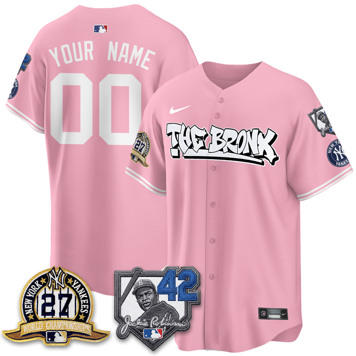 NYY The Bronx 2026 Jackie Robinson Day Vapor Limited Custom Jersey - All Stitched