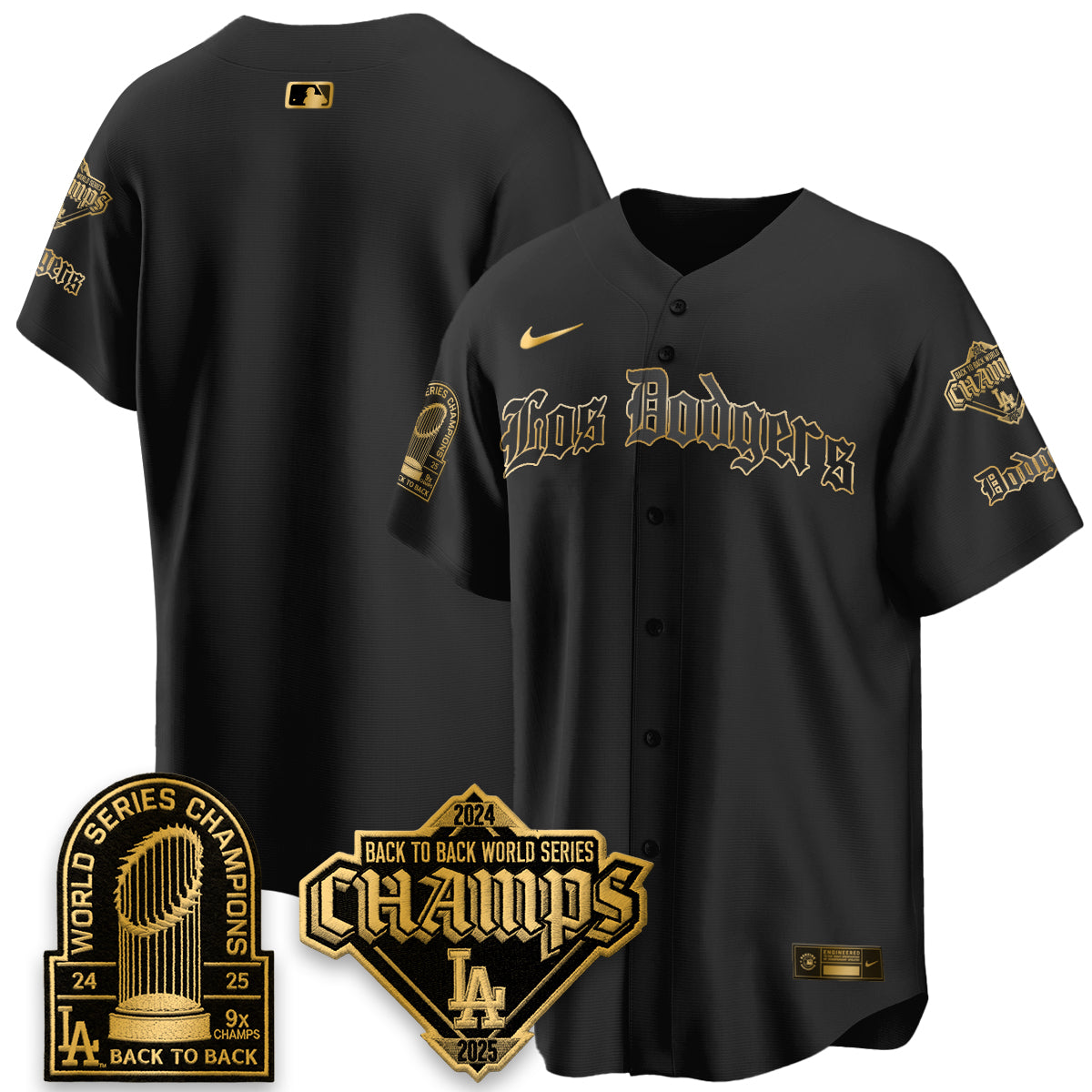 LAD World Series Champions B2B Patch Vapor Premier Limited Gothic Edition Jersey - Stitched