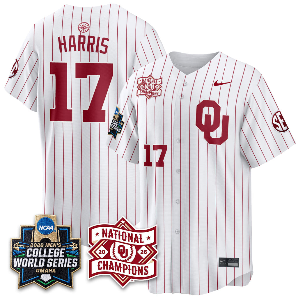OU 2026 NCAA Baseball College World Series Champions Vapor Jersey - Stitched