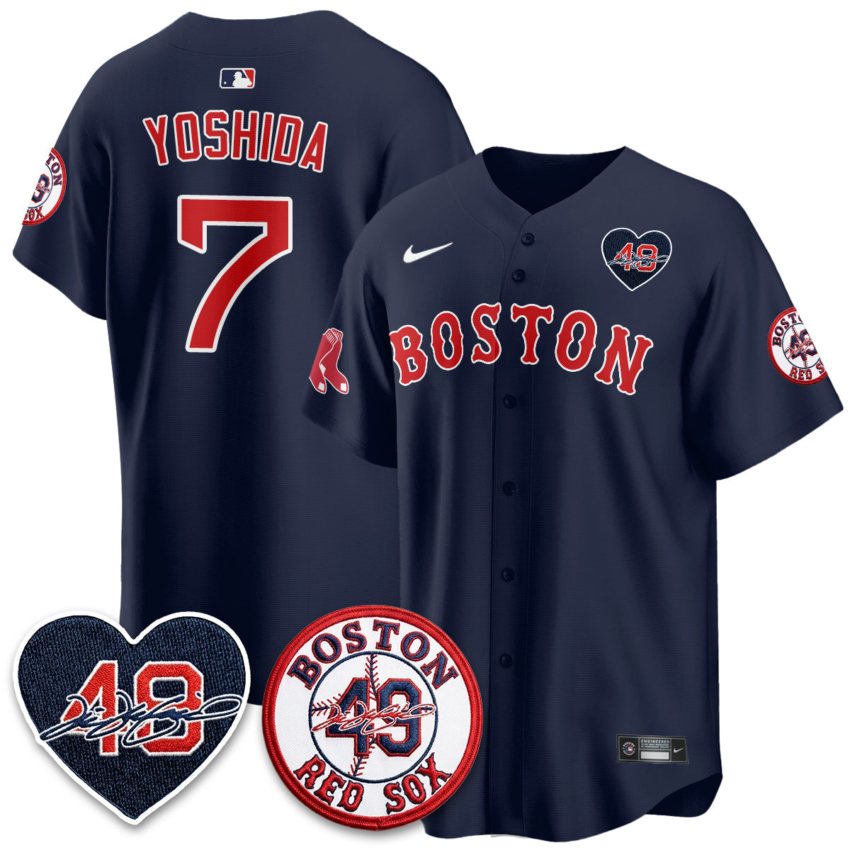 BOS Tim Wakefield Memorial Patch Vaper Premier Limited Jersey - All Stitched