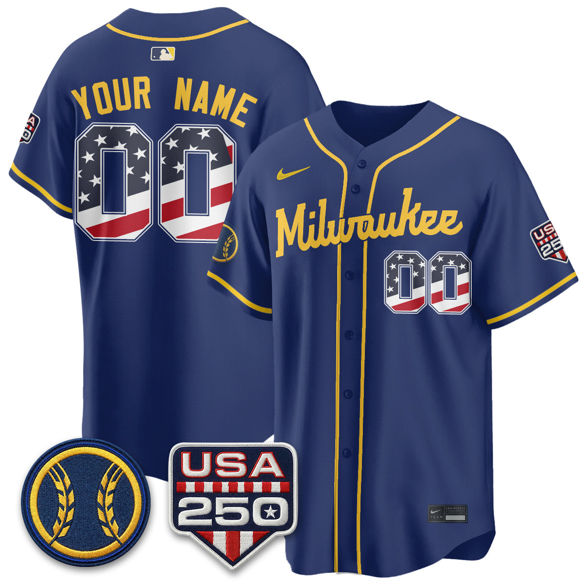 MIL Fourth of July Vapor Limited Custom Jersey - Stitched
