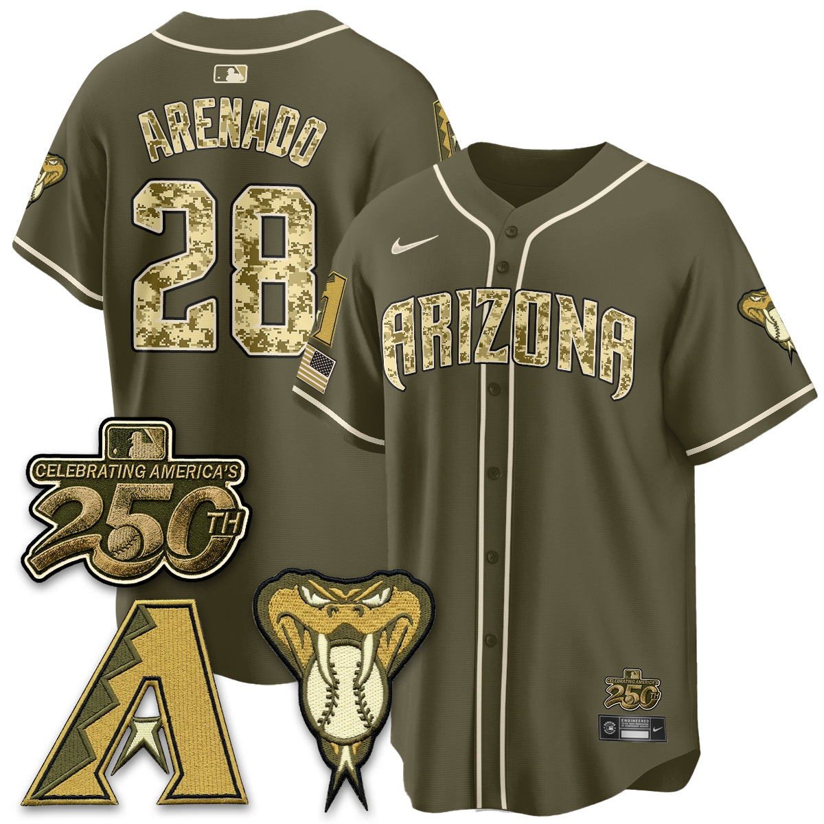 ARI Salute to Service 2026 Vapor Premier Limited Jersey - All Stitched