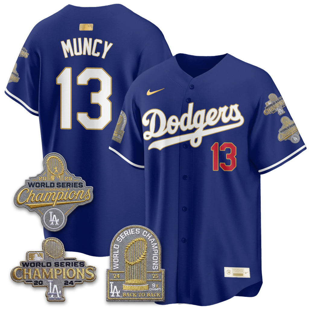 LAD Gold Collection Stadium Vapor Limited Jersey - Back to Back 9x Champs - Stitched