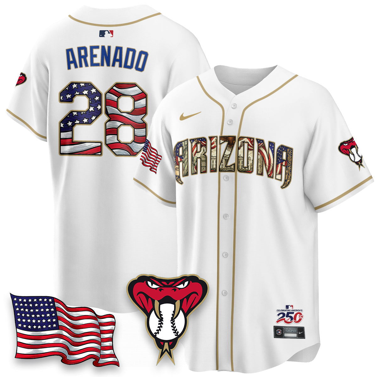 ARI 2026 Independence Day USA Vapor Limited Jersey - Stitched