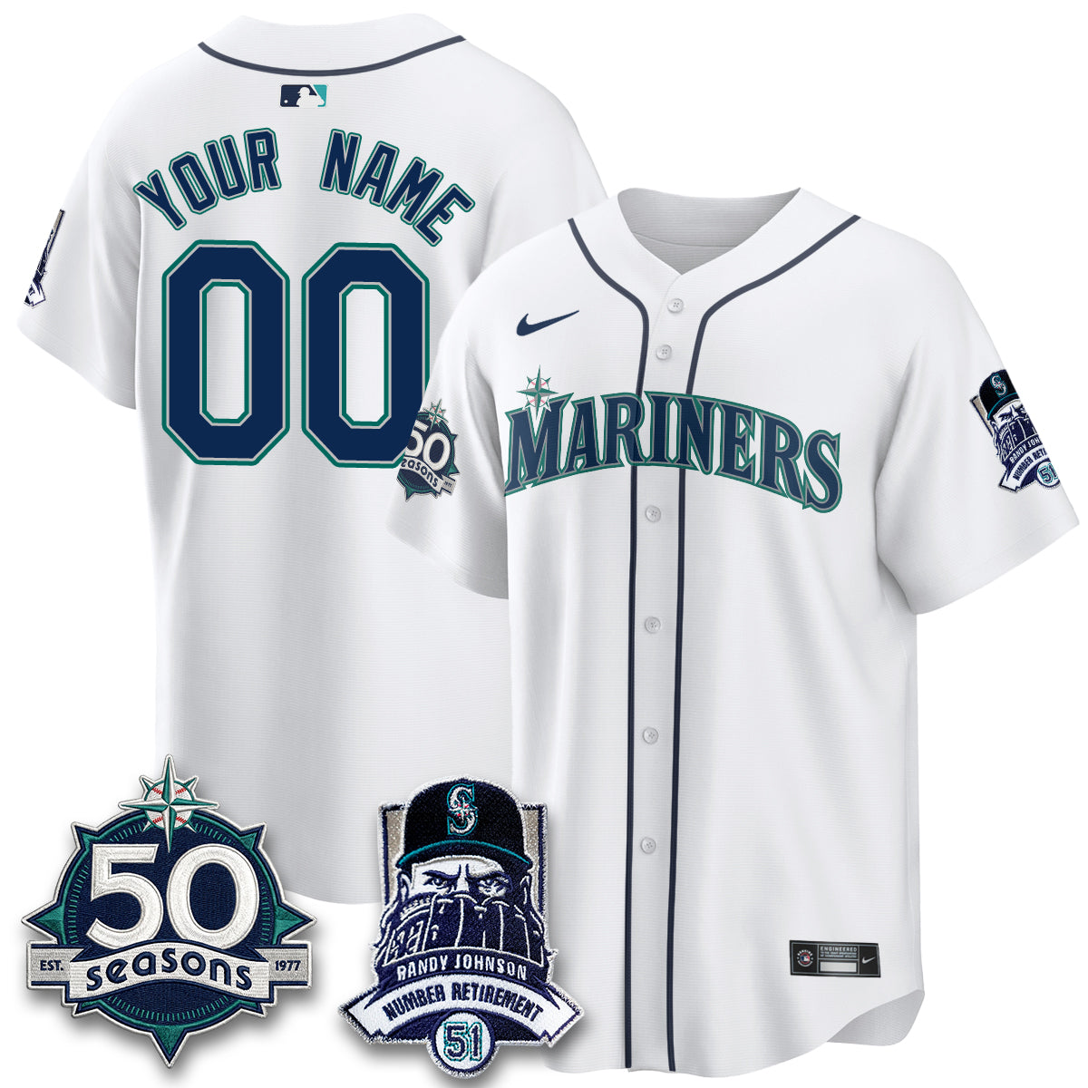 SEA Randy Johnson Vapor Limited Custom Jersey V2- All Stitched