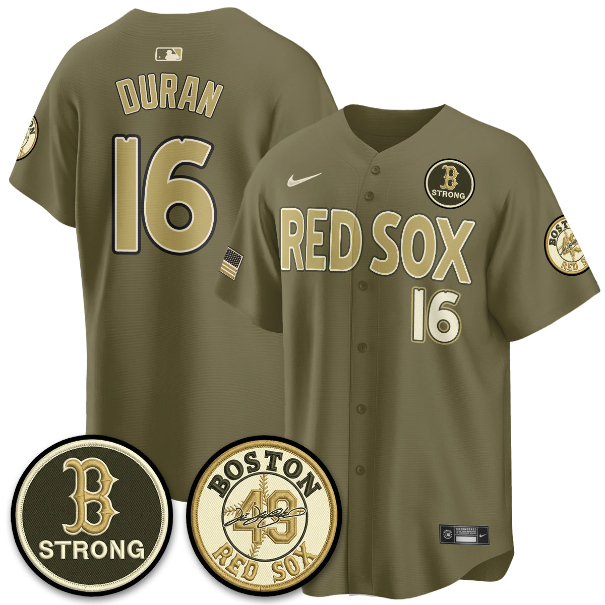 BOS New Era Olive 2026 Armed Forces Day Jersey - Stitched